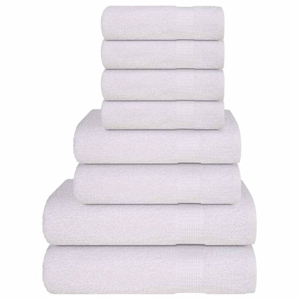 (white) vidaXL Towel Set 8 Piece Tea Towel Hand Towel Wash Towel 360 gsm 100% Cotton-image-OPC-PFW7Q65-NEW