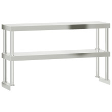 (110 x 30 x 65 cm) vidaXL Work Table Overshelf Food Prep Kitchen Catering Table Stainless Steel