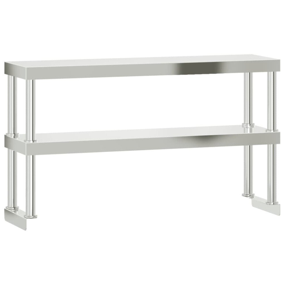 Vidaxl (110 X 30 X 65 Cm) Work Table Overshelf Food Prep Kitchen Catering Table Stainless Steel