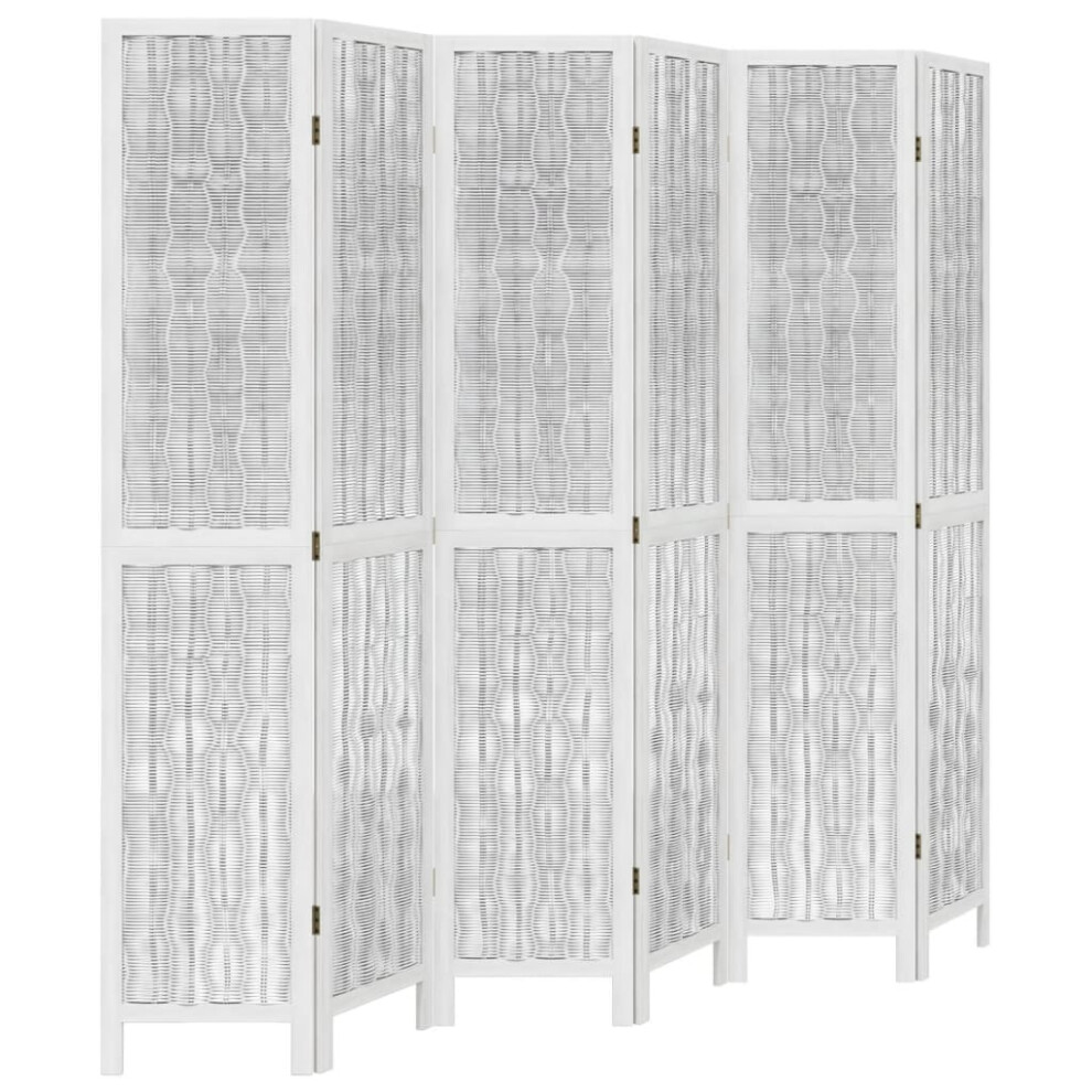 (40 X 200 cm/ 6 piece) vidaXL Room Divider 3 Panels Office Privacy Screen White Solid Wood Paulownia