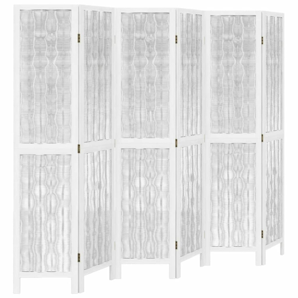 (40 x 180 cm/ 6 piece) vidaXL Room Divider 3 Panels Office Privacy Screen White Solid Wood Paulownia