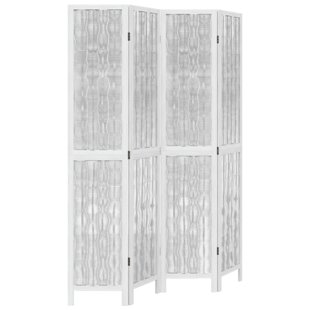 (40 X 200 cm/ 4 piece) vidaXL Room Divider 3 Panels Office Privacy Screen White Solid Wood Paulownia