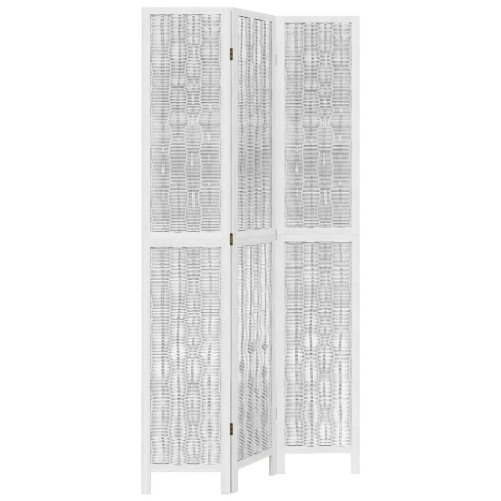 (40 x 220 cm/ 3 piece) vidaXL Room Divider 3 Panels Office Privacy Screen White Solid Wood Paulownia