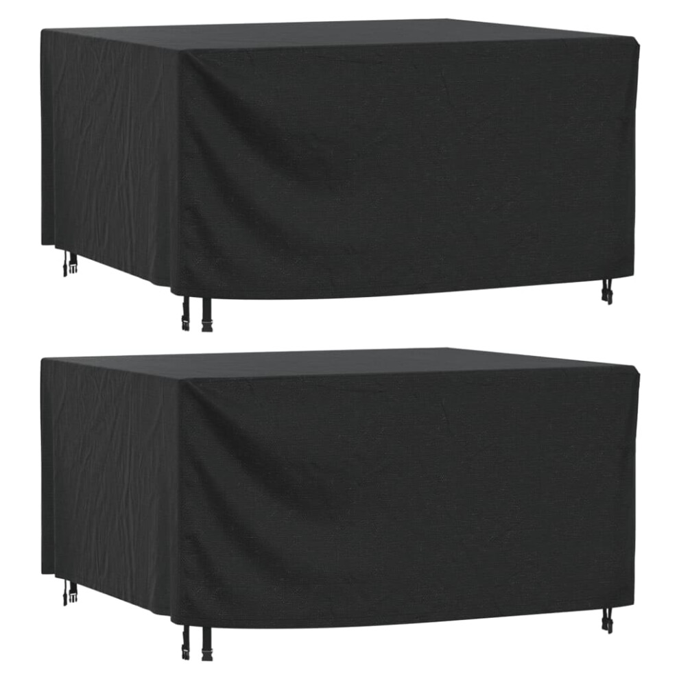 (180 x 140 x 90 cm) vidaXL Garden Furniture Covers Outdoor Table Cover 2 pcs Black Waterproof 420D