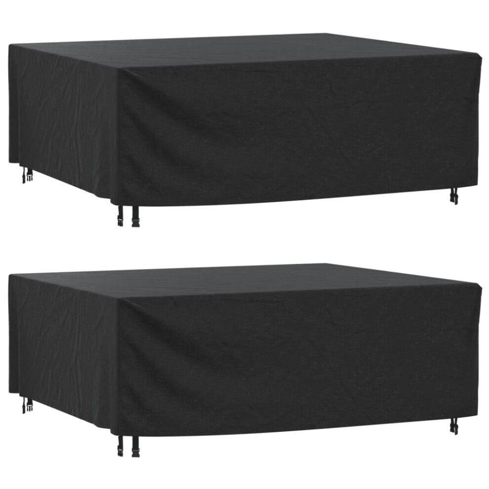 (200 X 160 X 70 cm) vidaXL Garden Furniture Covers Outdoor Table Cover 2 Pcs Black Waterproof 420D