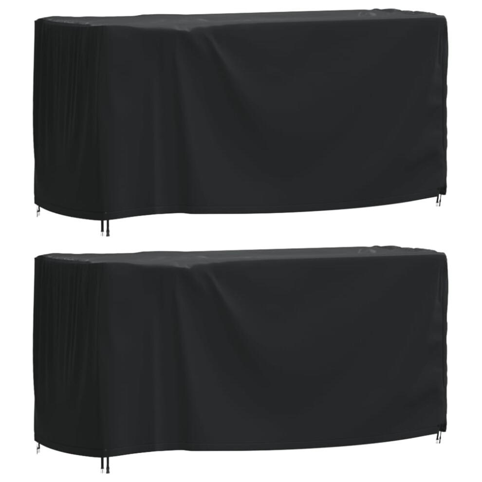 (180 x 70 x 90 cm) vidaXL Garden Furniture Covers Outdoor Table Cover 2 pcs Black Waterproof 420D