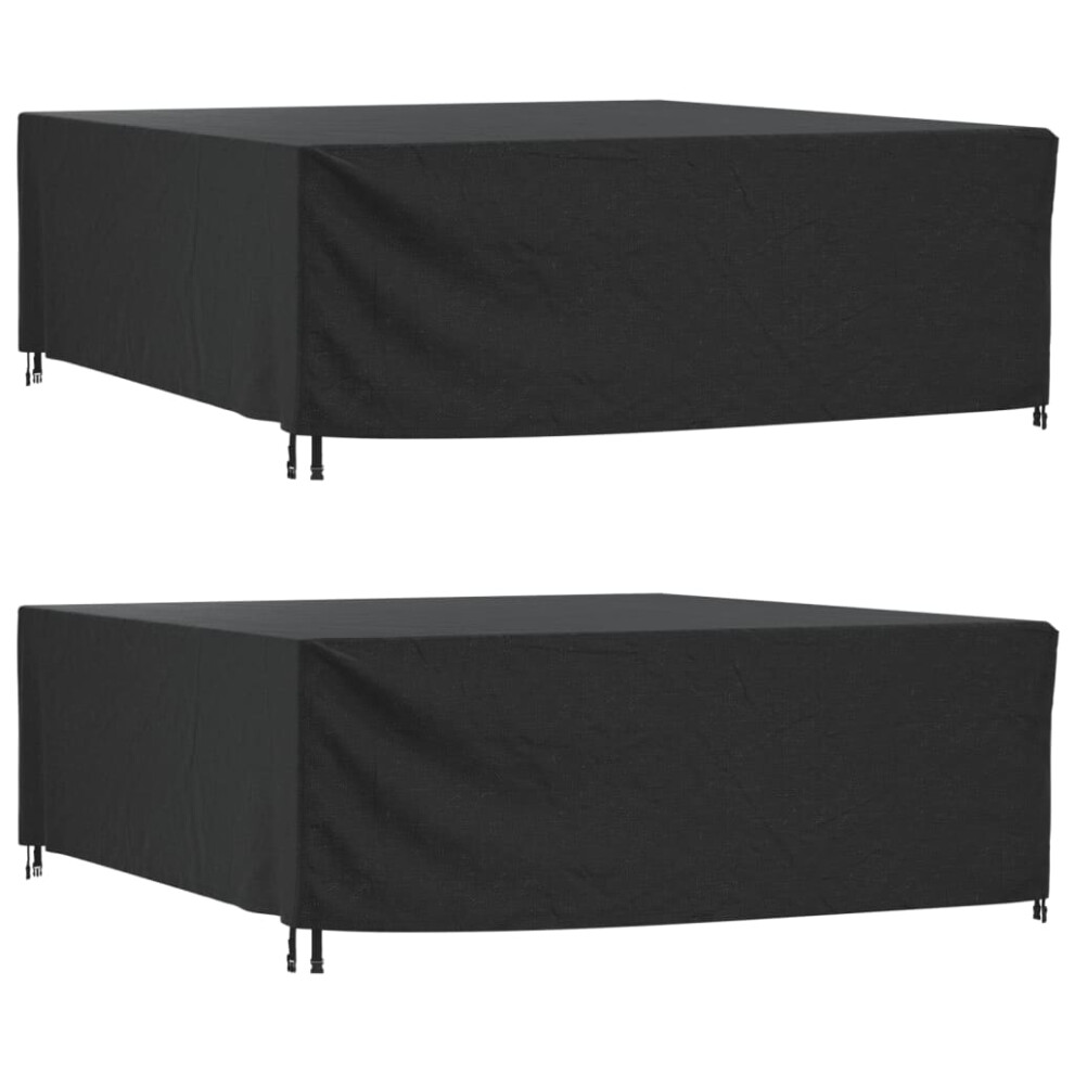 (260 x 260 x 90 cm) vidaXL Garden Furniture Covers Outdoor Table Cover 2 pcs Black Waterproof 420D