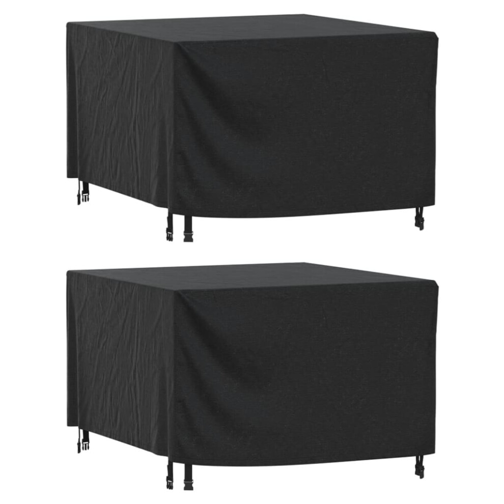 (113 x 113 x 73 cm) vidaXL Garden Furniture Covers Outdoor Table Cover 2 pcs Black Waterproof 420D