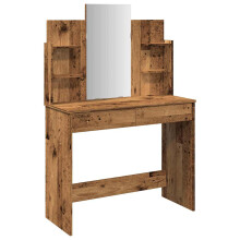 (old wood) vidaXL Dressing Table with Mirror Dressing Room Cosmetic Table Vanity Table