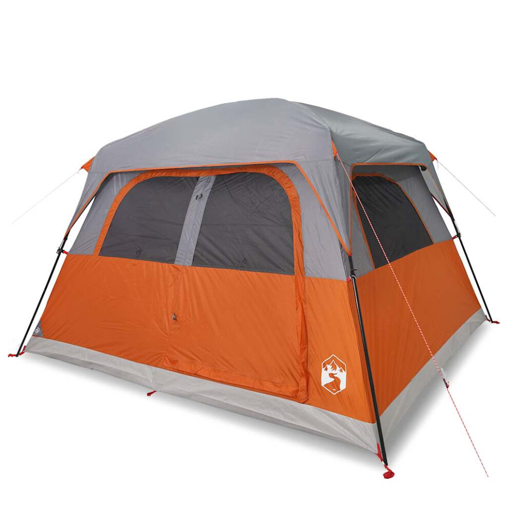 (orange) vidaXL Family Tent Cabin 6-Person Lightweight Tent Camping Tent Waterproof