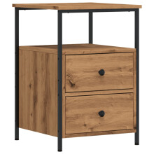 (artisan oak, 1 pcs) vidaXL Bedside Cabinets Nightstand Bed Table 2 pcs Artisan Oak Engineered Wood