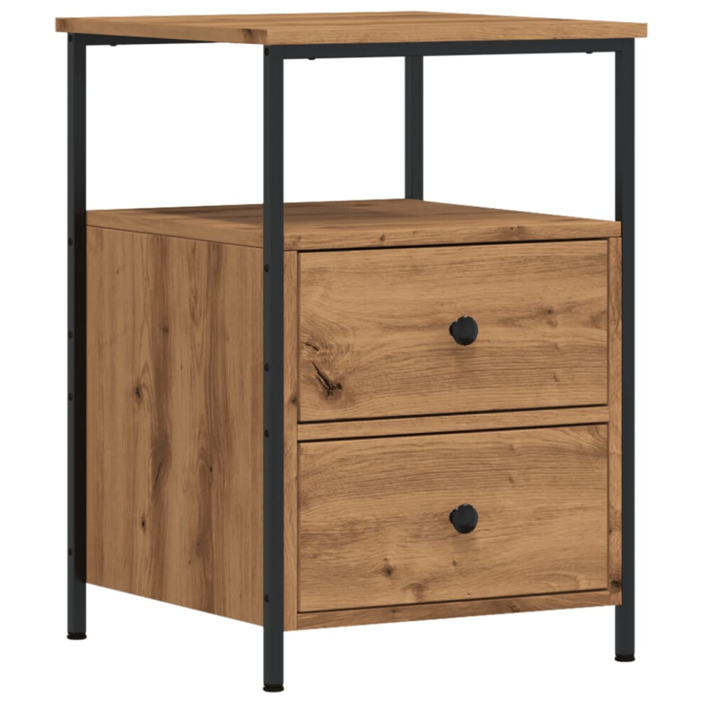 Vidaxl (Artisan Oak, 1 Pcs) Bedside Cabinets Nightstand Bed Table 2 Pcs Artisan Oak Engineered Wood