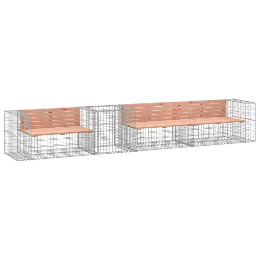 (natural douglas) vidaXL Garden Bench Park Bench With Gabion Basket Bench Chair Solid Wood Pine