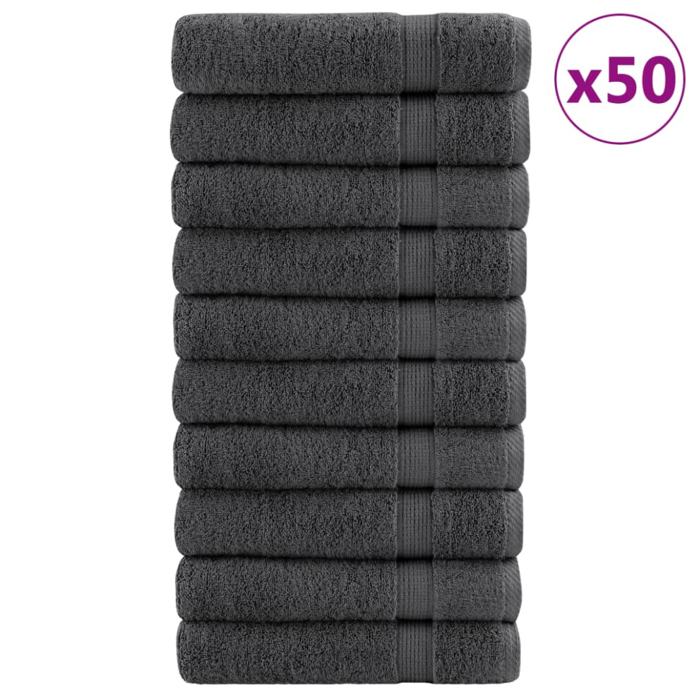Vidaxl (Anthracite, 50 X 100 Cm/ 50 Pcs) Premium Soap Towels Hand Bath Towel 4 Pcs Orange 600 Gsm 100% Cotton