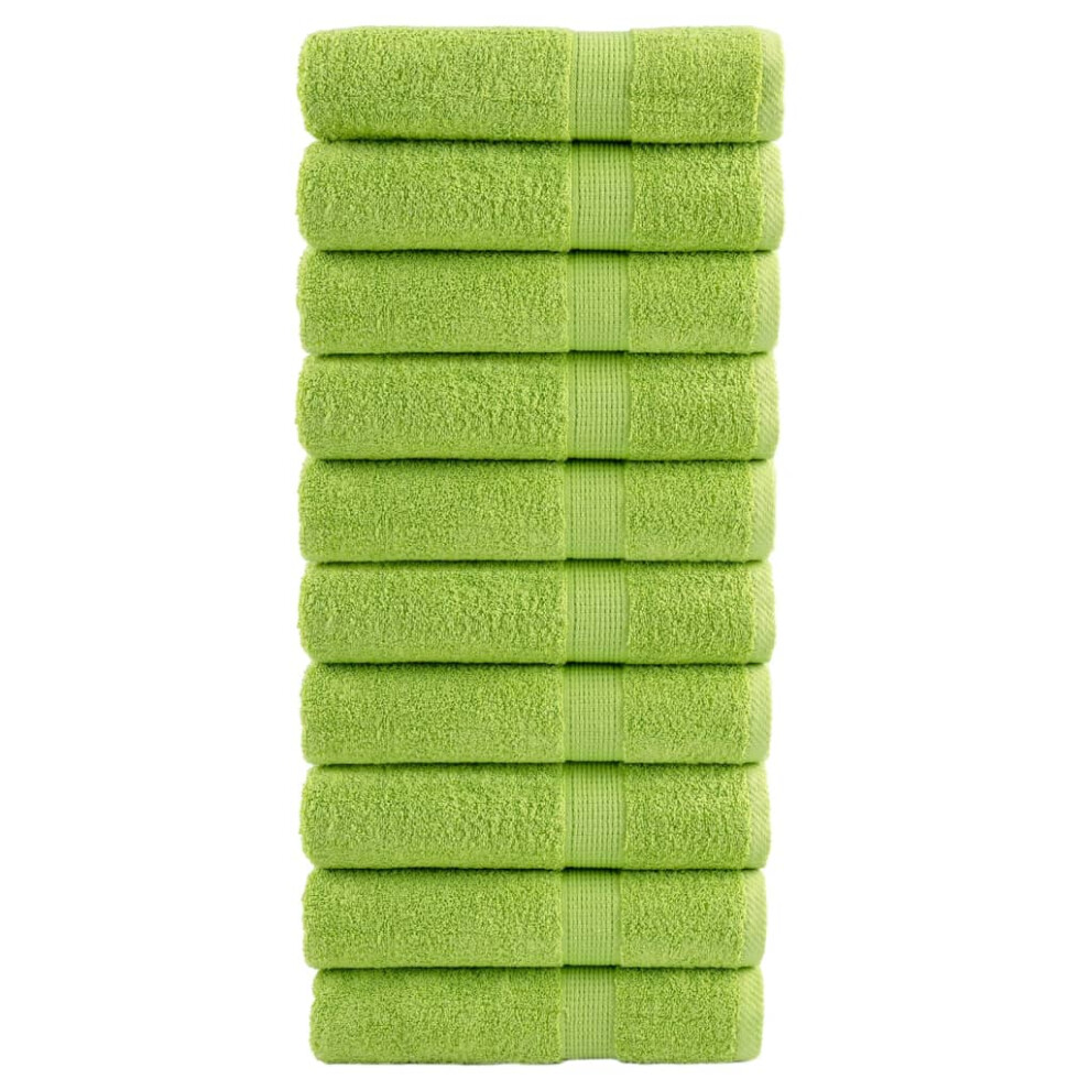 Vidaxl (Apple Green, 70 X 140 Cm/ 10 Pcs) Premium Soap Towels Hand Bath Towel 4 Pcs Orange 600 Gsm 100% Cotton