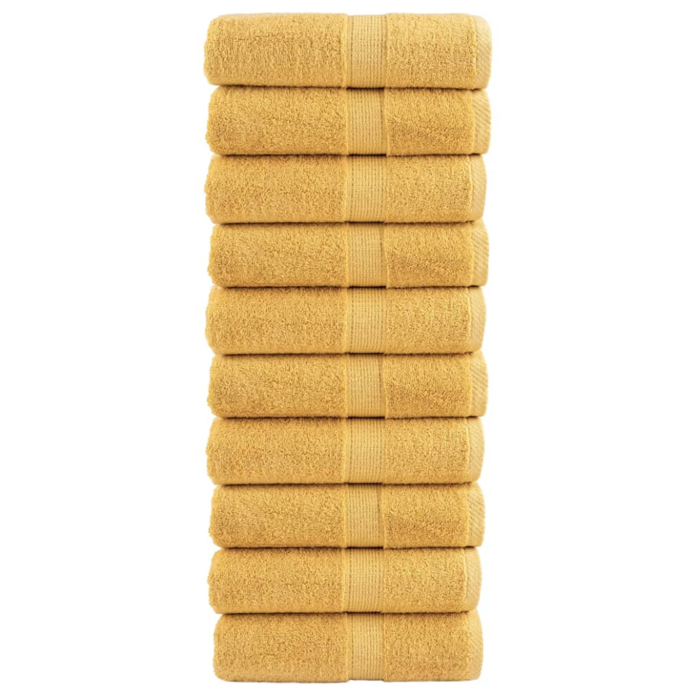 Vidaxl (Gold, 30 X 50 Cm/ 10 Pcs) Premium Soap Towels Hand Bath Towel 4 Pcs Orange 600 Gsm 100% Cotton