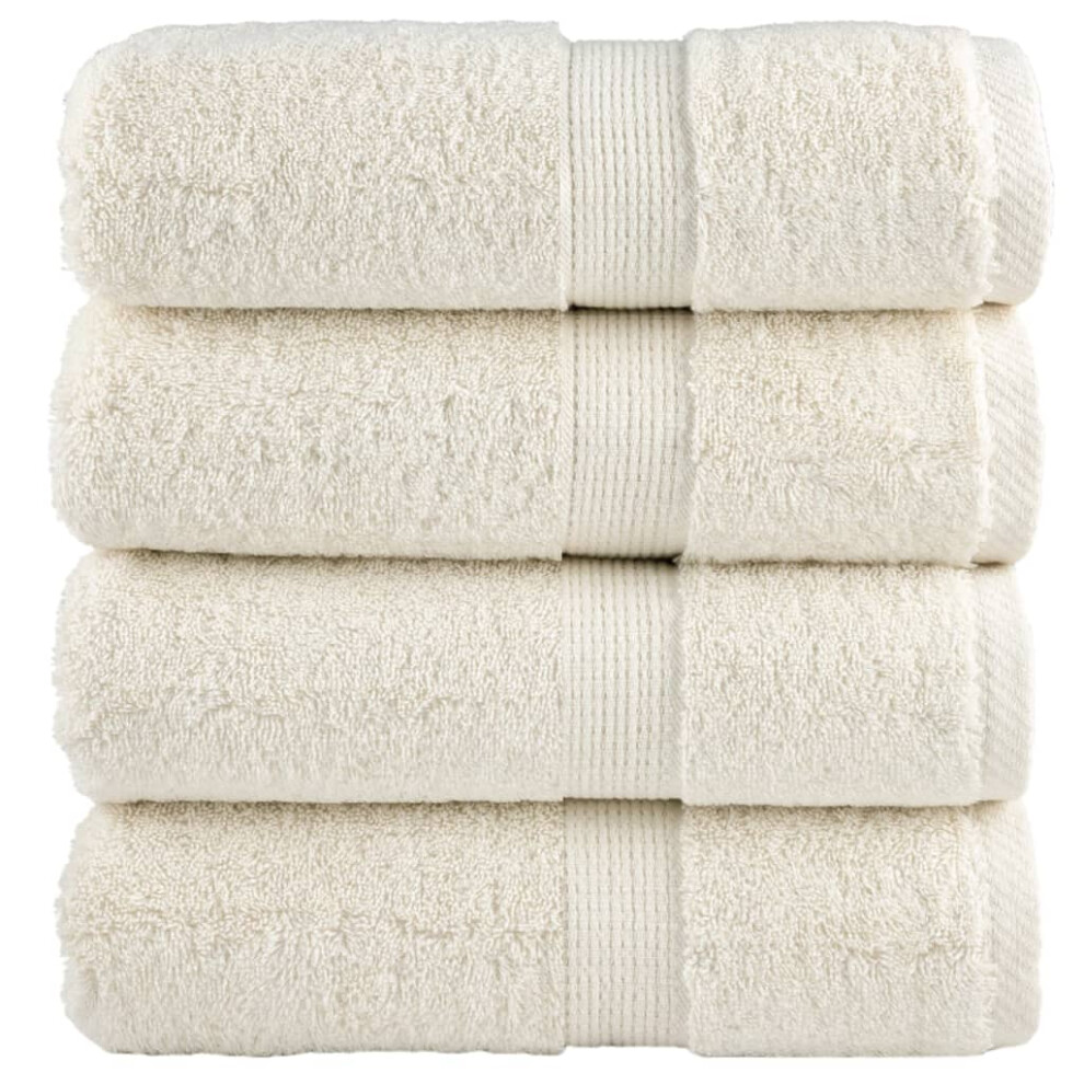 Vidaxl (Cream, 30 X 30 Cm/ 4 Pcs) Premium Soap Towels Hand Bath Towel 4 Pcs Orange 600 Gsm 100% Cotton