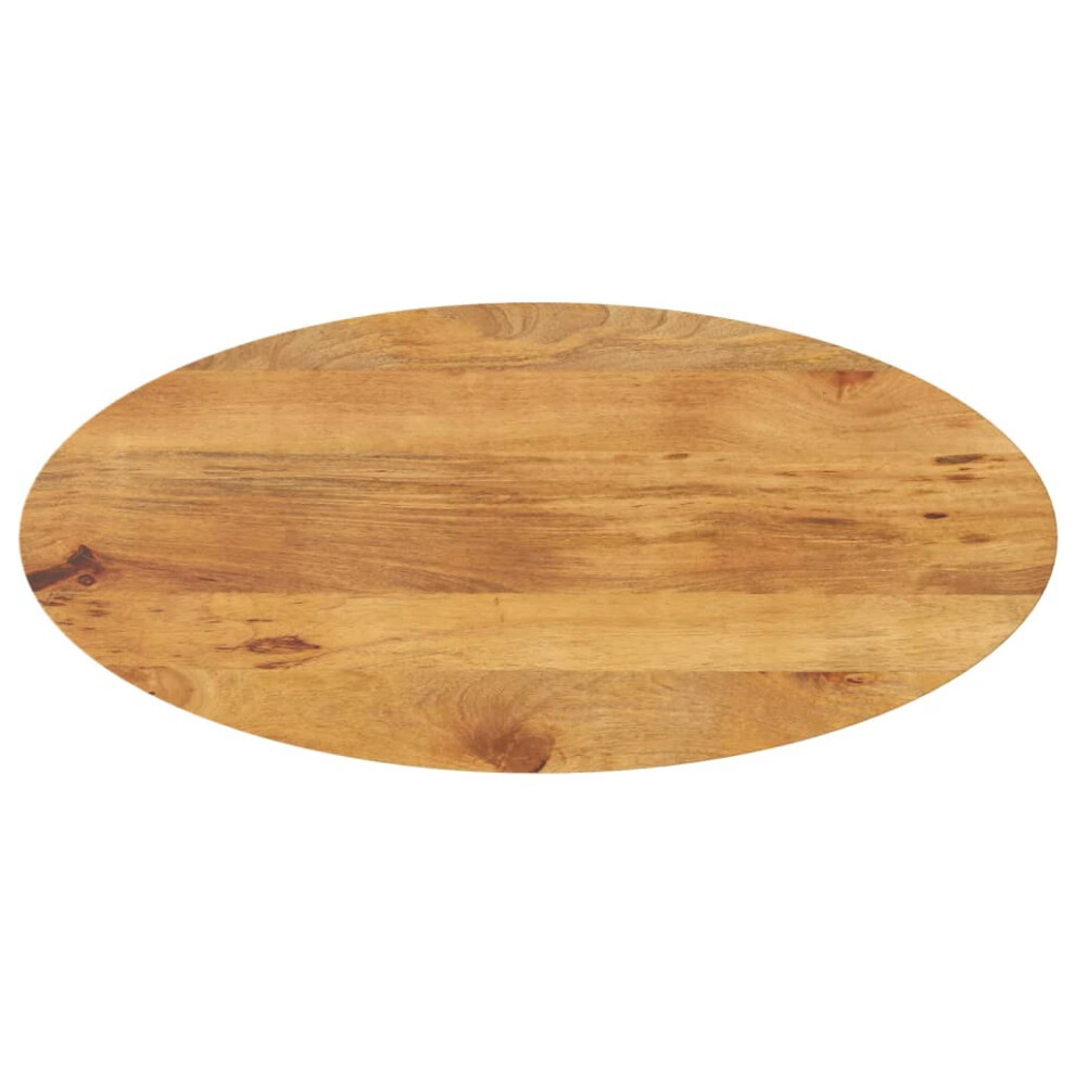 (mango wood(oak finish)) vidaXL Table Top Replacement Board Coffee Dining Table Top Oval Solid Wood