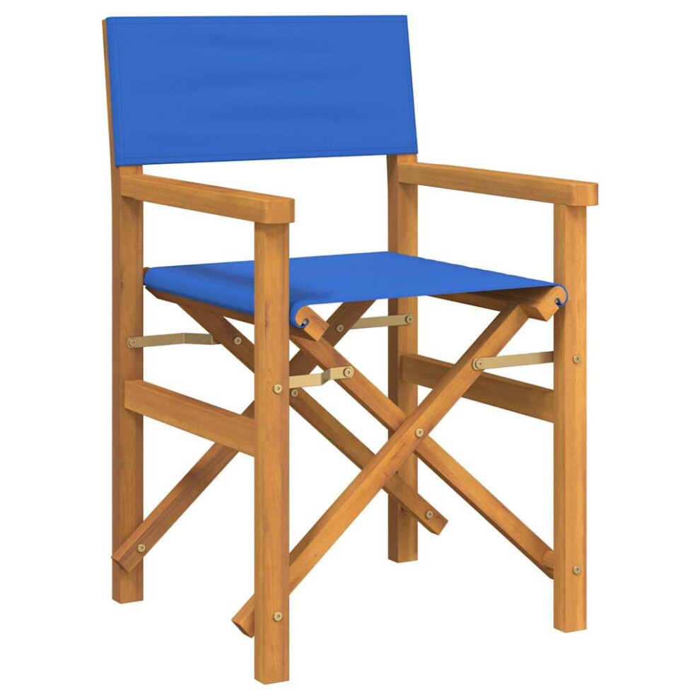 (blue, 1 pcs) vidaXL Folding Director's Chairs Picnic Chair Outdoor Chair Solid Wood Teak