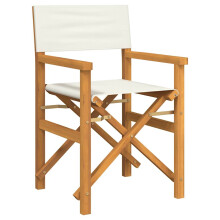 vidaXL Regiestuhl Klappbar Creme Massivholz Teak