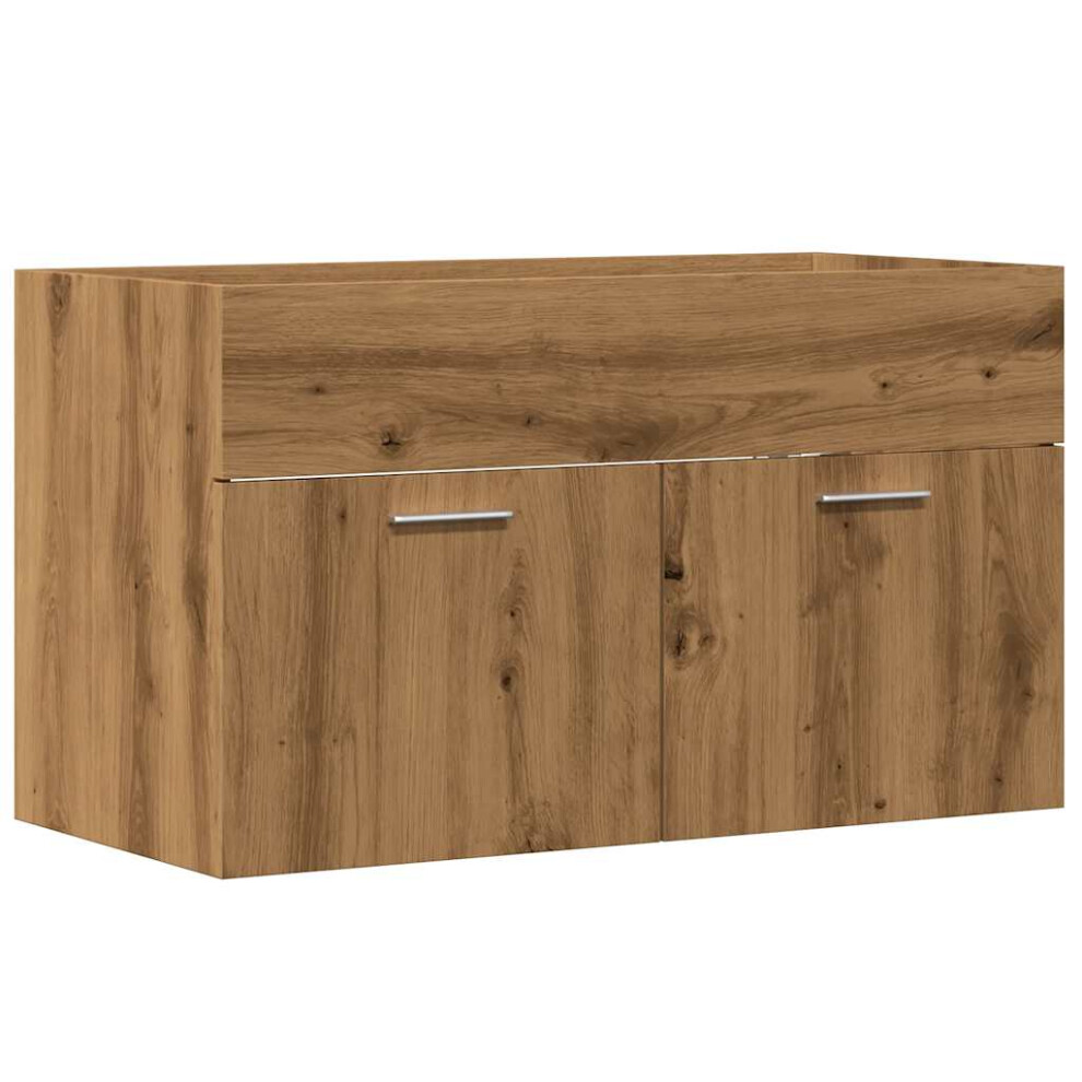 (artisan oak, 80 x 38.5 x 46 cm) vidaXL Sink Cabinet Bathroom Vanity Unit Wall Storage Cupboard Engineered Wood