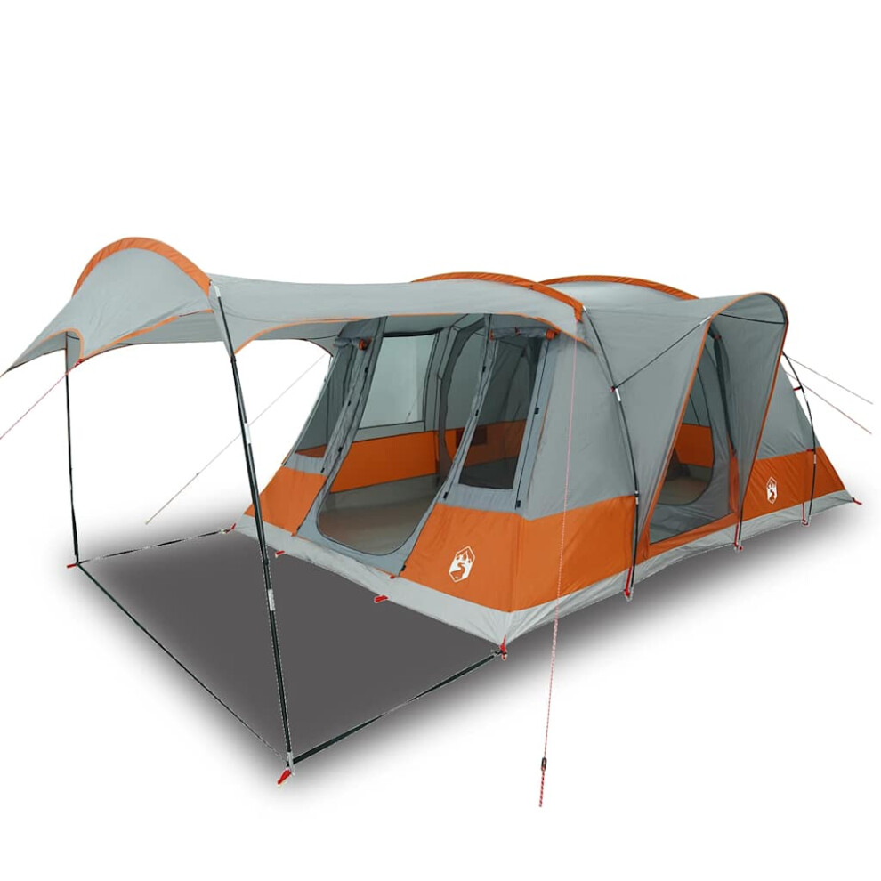 (grey and orange) vidaXL Camping Tent Tunnel 5-Person Waterproof Lightweight Tent Dome Tent