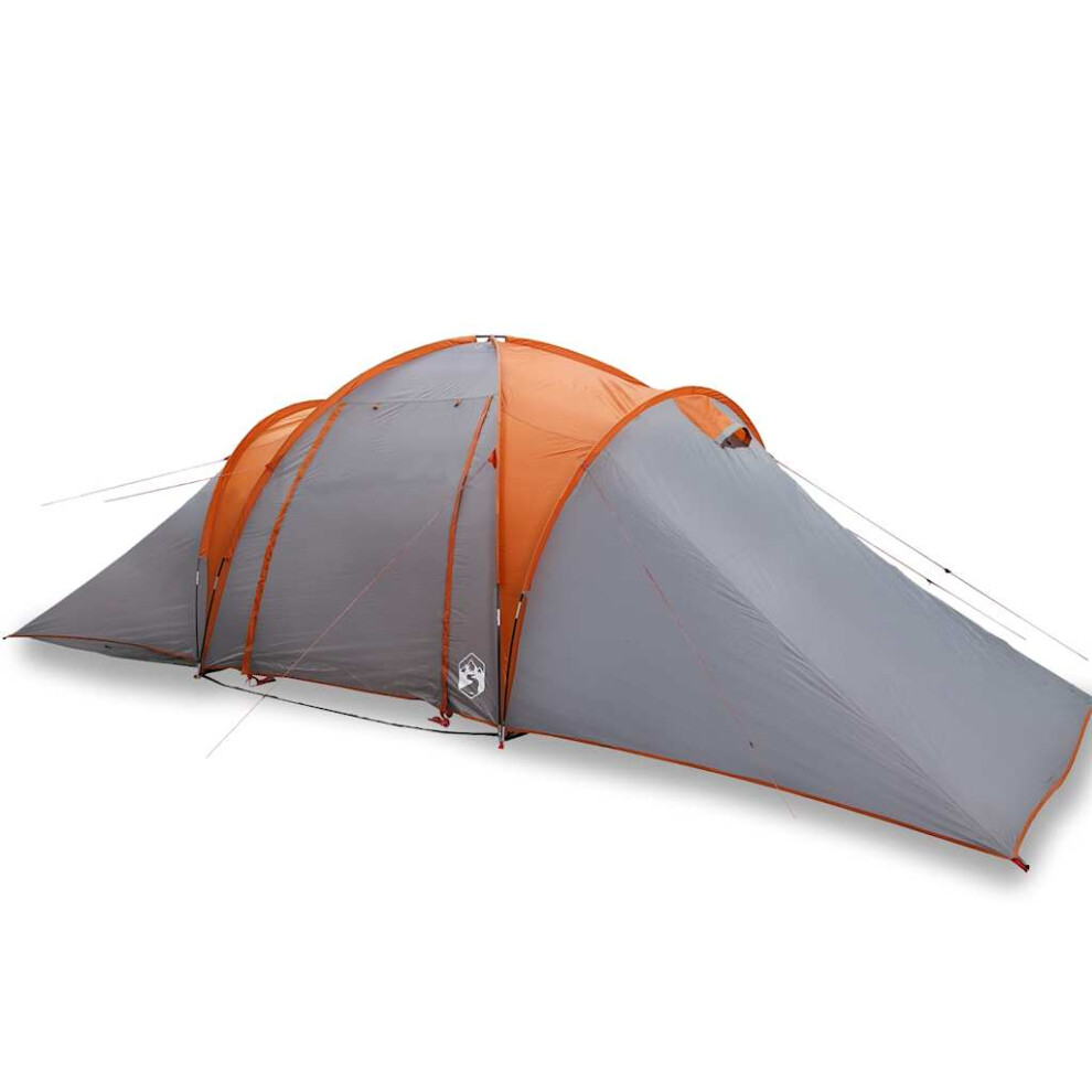 (grey and orange) vidaXL Family Tent Dome 6-Person Waterproof Camping Tent Lightweight Tent