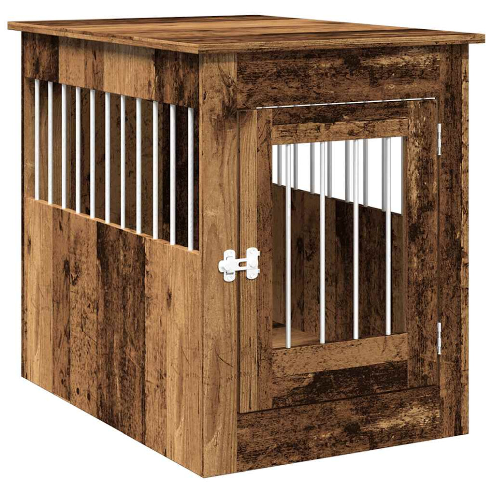 Vidaxl (Old Wood, 55 X 80 X 68 Cm) Dog Crate Furniture Pet Doghouse Dog Kennel Dog Cage Engineered Wood