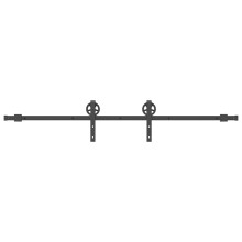 (200 cm) vidaXL Sliding Door Hardware Kit Indoor Sliding Barn Door Track Steel Black