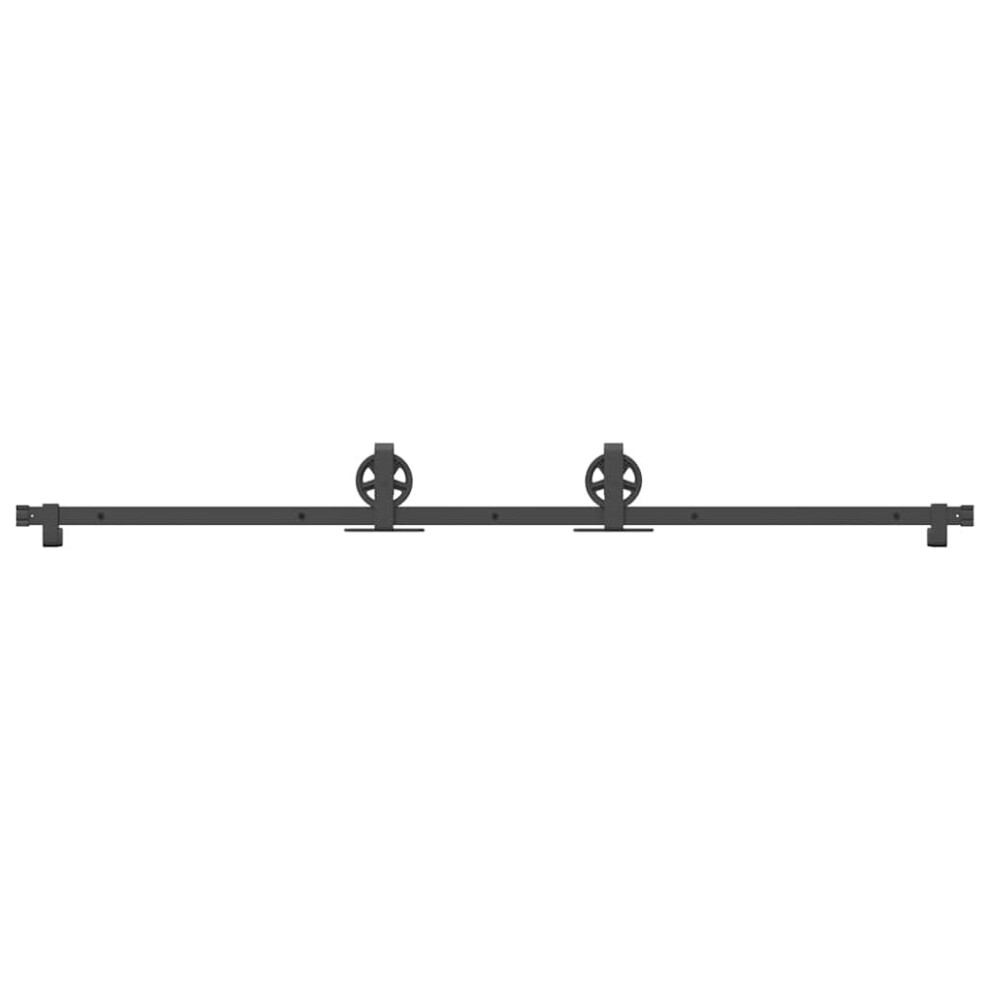 (200 cm) vidaXL Sliding Door Hardware Kit 200 cm Steel Black sliding door hardware-image-OPC-PFW7QRB-NEW