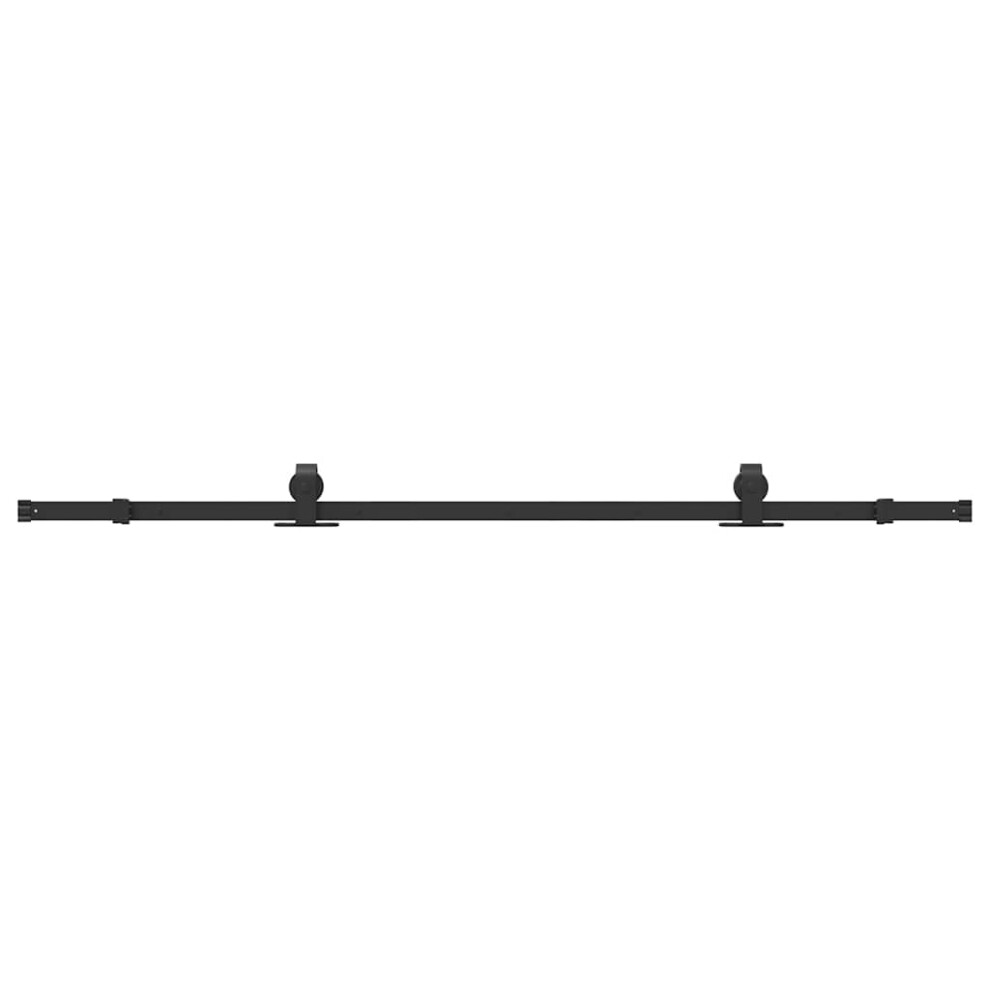 (200 cm) vidaXL Sliding Door Hardware Kit 213 Cm Steel Black Sliding Door Hardware