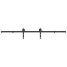vidaXL Schiebetürbeschlag-Set 183 cm Stahl Schwarz