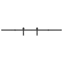 (213.5 cm) vidaXL Sliding Door Hardware Kit 183 cm Steel Black sliding door hardware