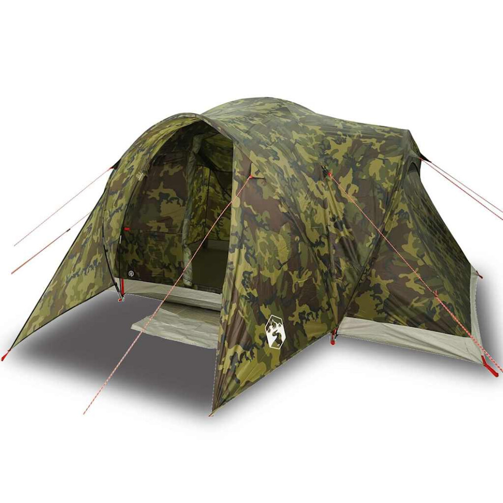 (camouflage, 375 x 225 x 176 cm) vidaXL Family Tent Dome 6-Person Camping Tent Lightweight Tent Waterproof