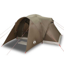 (brown, 375 x 225 x 176 cm) vidaXL Family Tent Dome 6-Person Camping Tent Lightweight Tent Waterproof