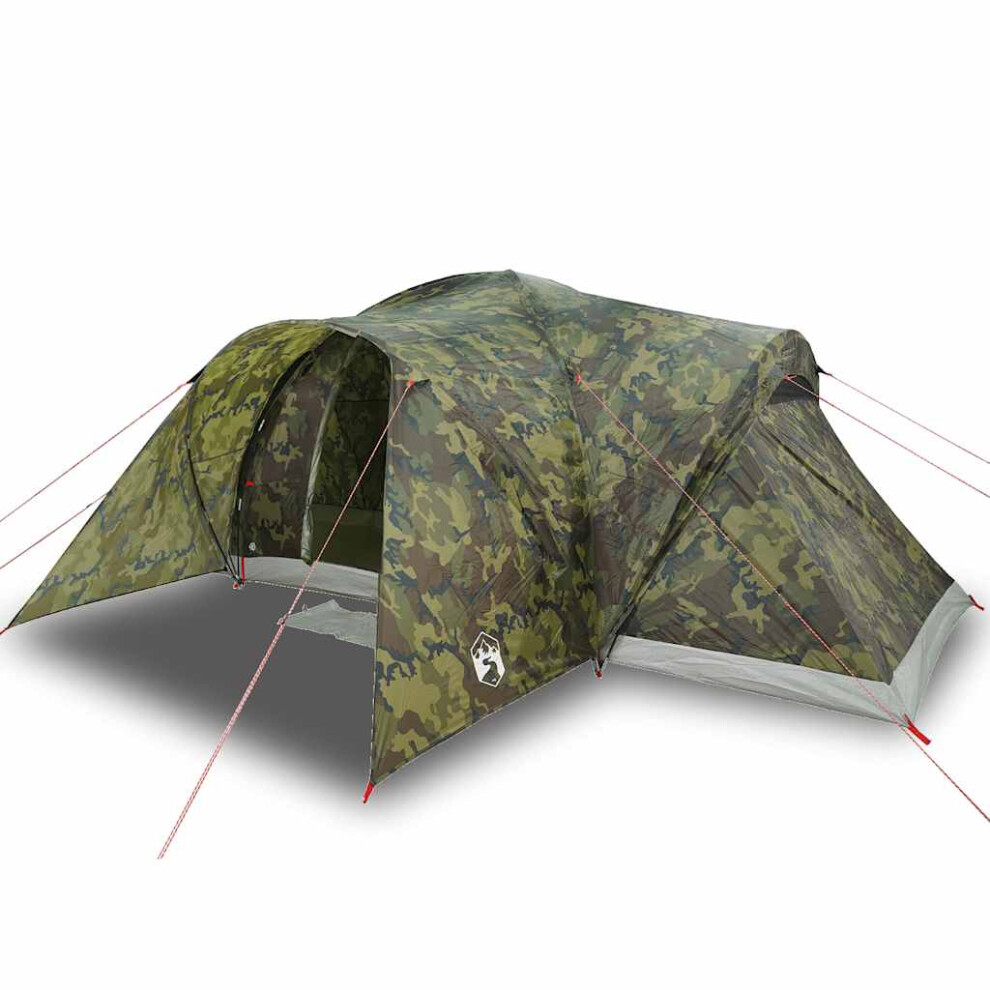 (camouflage, 494 X 370 X 190 cm) vidaXL Family Tent Dome 6-Person Camping Tent Lightweight Tent Waterproof