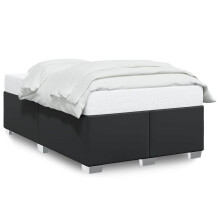(4ft6 double) vidaXL Bed Frame without Mattress Bedroom Bed Base Bedstead Black Faux Leather