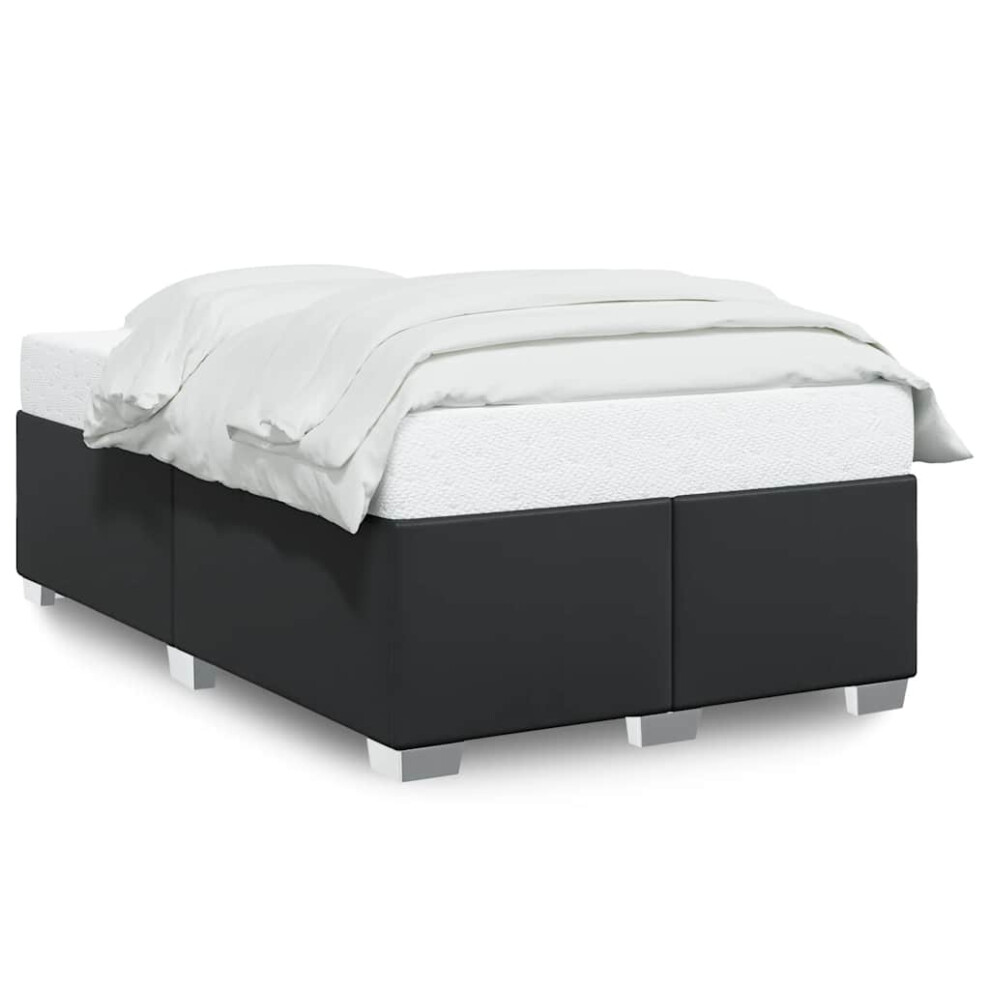 Vidaxl (4Ft6 Double) Bed Frame Without Mattress Bedroom Bed Base Bedstead Black Faux Leather