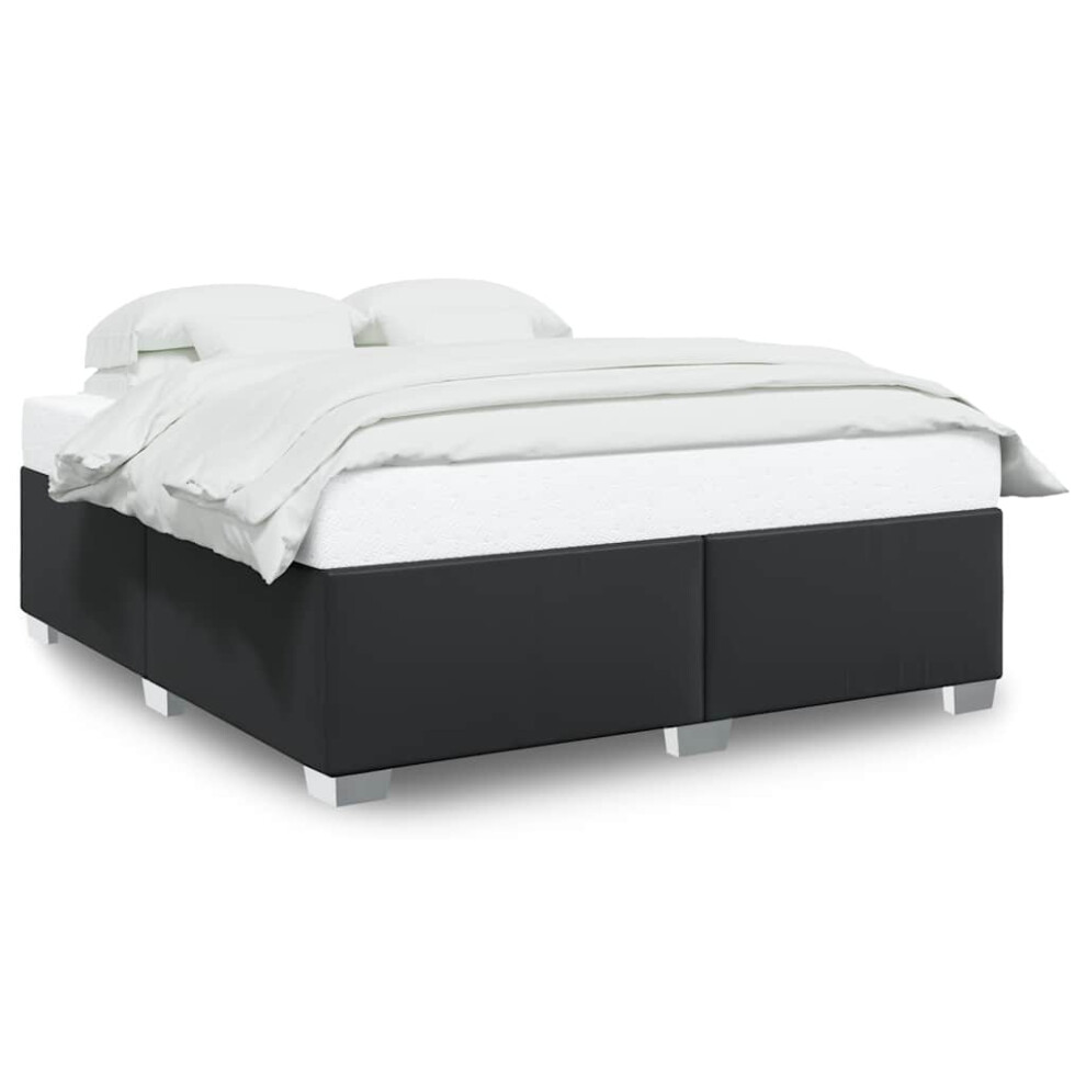 Vidaxl (6Ft Super King Size) Bed Frame Without Mattress Bedroom Bed Base Bedstead Black Faux Leather