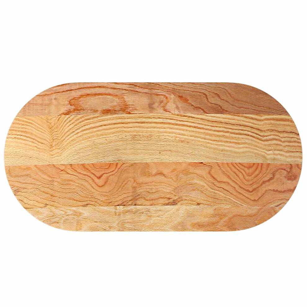 Vidaxl (Light Brown, 120 X 60 X 2 Cm) Table Top Replacement Board Diy Dining Table Top Solid Wood Oak Oval