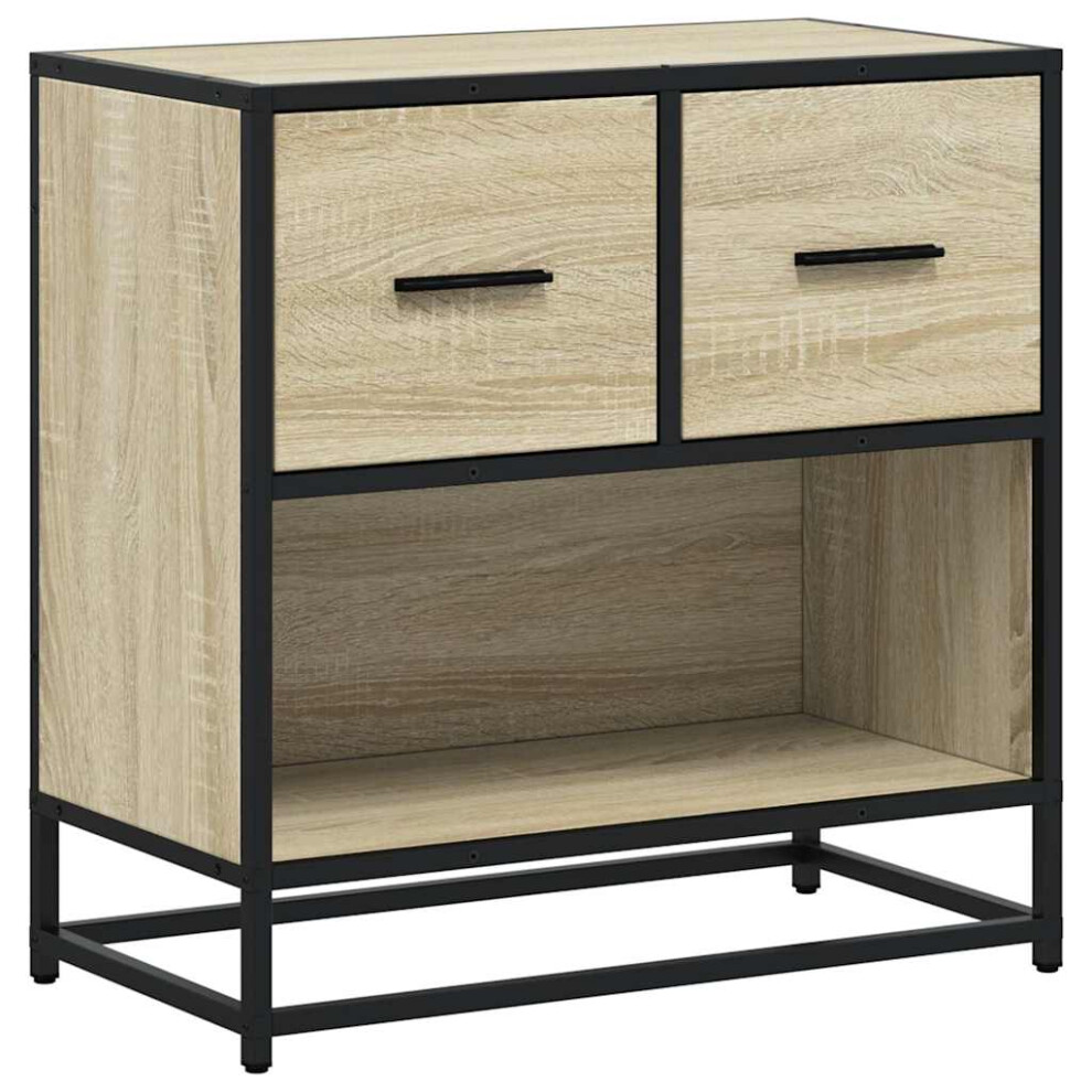 (sonoma oak) vidaXL Bedside Cabinet Nightstand Bed Side Cabinet Engineered Wood And Metal