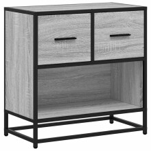 (grey sonoma) vidaXL Bedside Cabinet Nightstand Bed Side Cabinet Engineered Wood and Metal