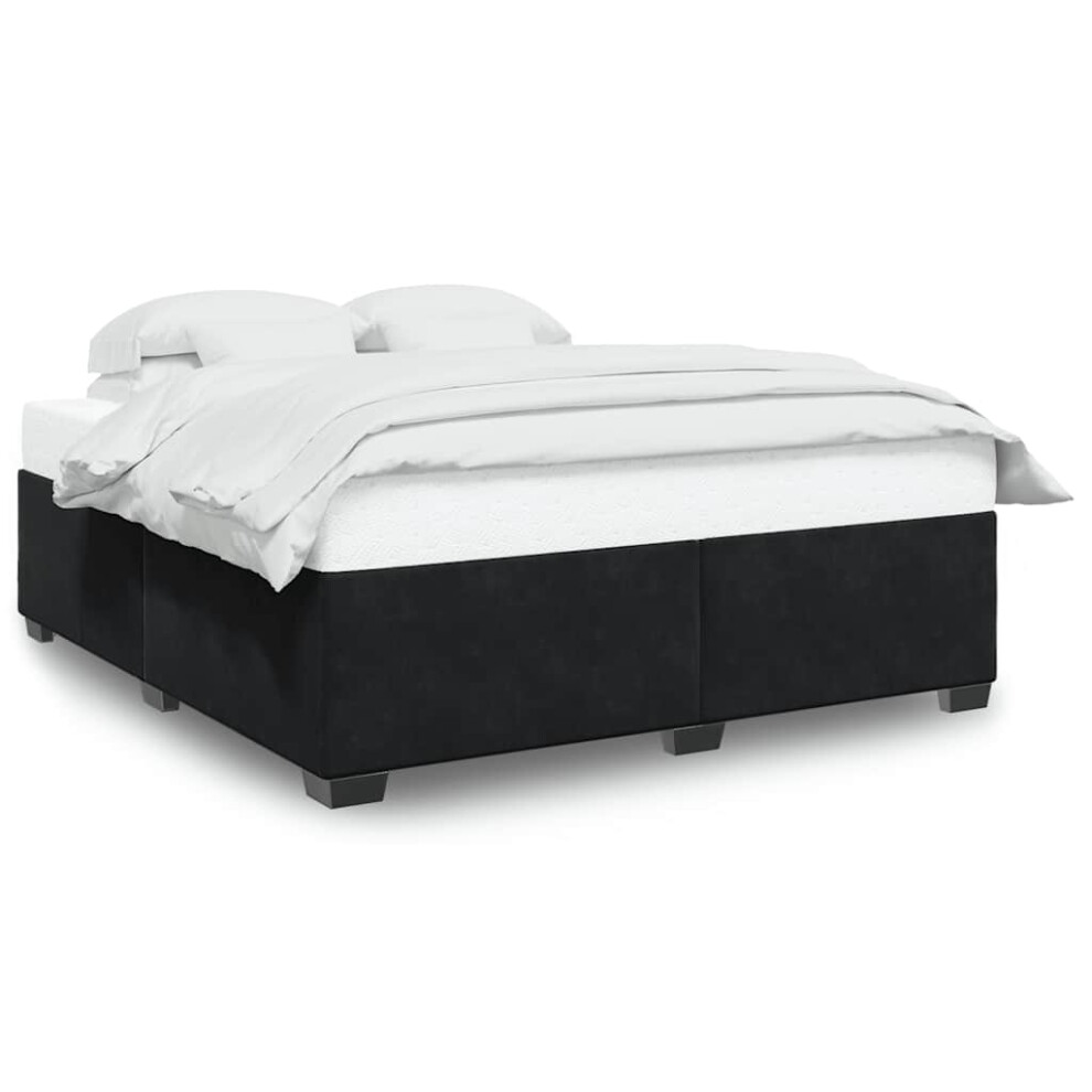 Vidaxl (Black, 6Ft Super King Size) Bed Frame Without Mattress Bed Base Bedstead Mattress Foundation Velvet