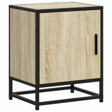 (sonoma oak, 1 pcs) vidaXL Bedside Cabinets 2 pcs Black 40x31x50 cm Engineered Wood and Metal