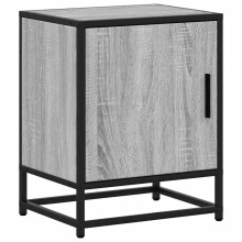 (grey sonoma, 1 pcs) vidaXL Bedside Cabinets 2 pcs Black 40x31x50 cm Engineered Wood and Metal