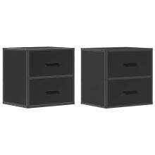 (black, 2 pcs) vidaXL Wall-mounted Bedside Cabinets 2 pcs Sonoma Oak 40x31x39.5 cm cabinet