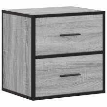 (grey sonoma, 1 pcs) vidaXL Wall-mounted Bedside Cabinets 2 pcs Sonoma Oak 40x31x39.5 cm cabinet