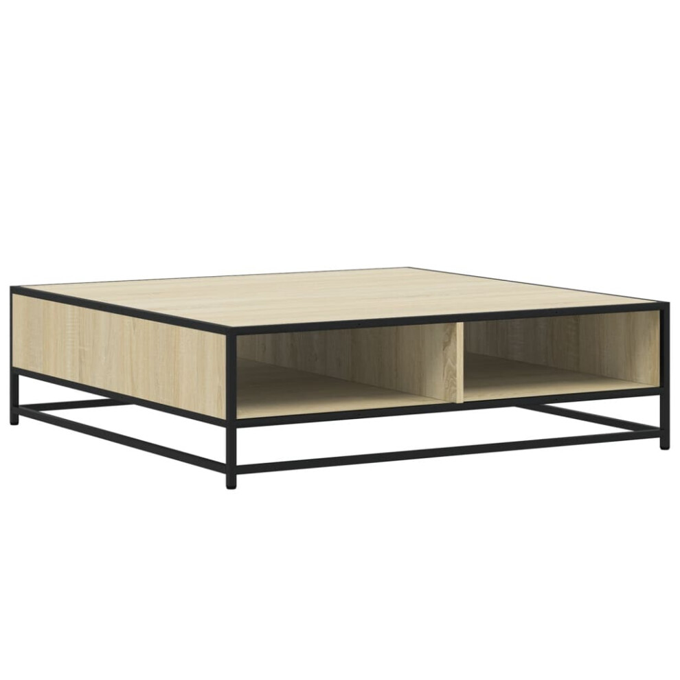 Vidaxl (Sonoma Oak, 100 X 100 X 30 Cm) Coffee Table Hallway Tea End Table Side Table Engineered Wood And Metal