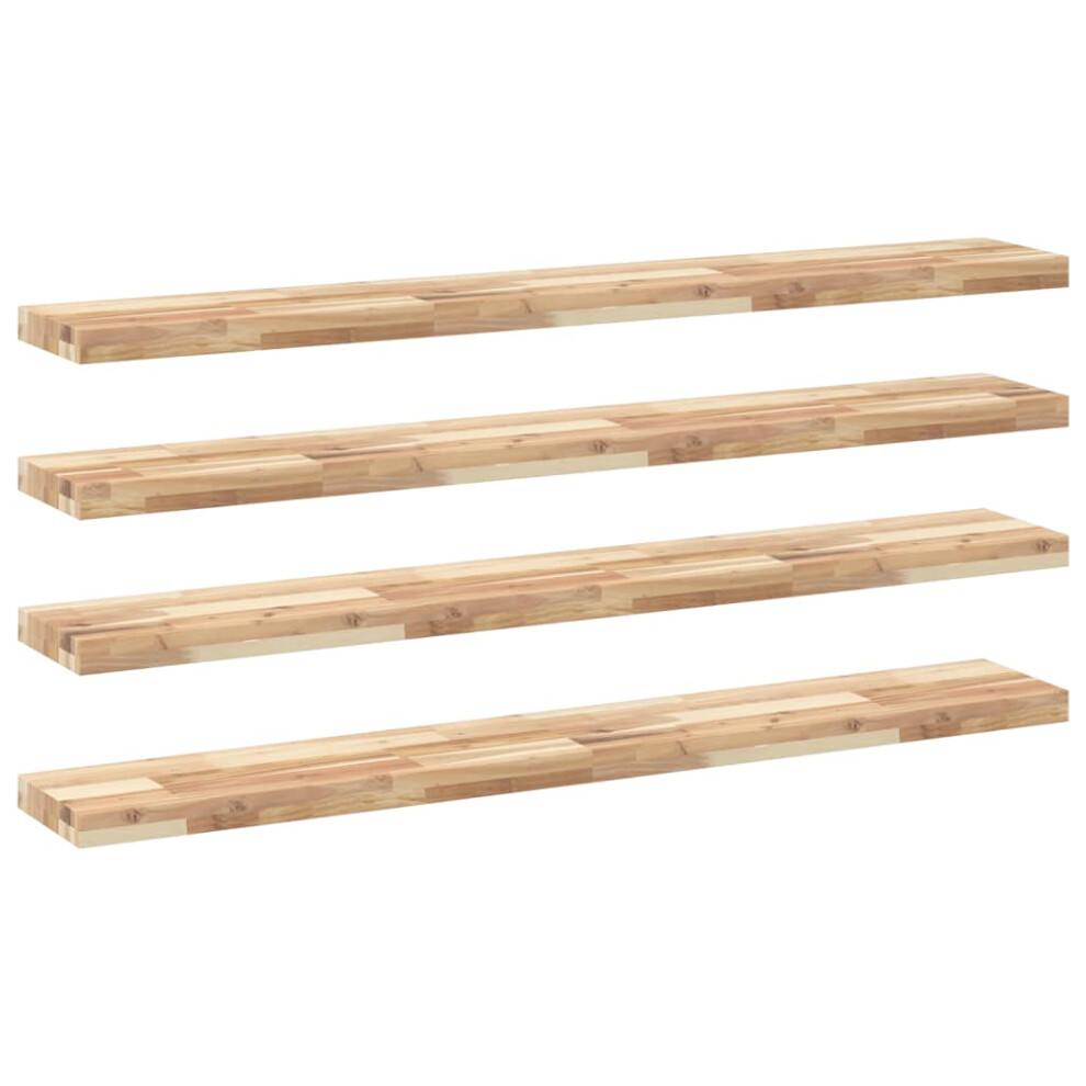 (natural, 140 x 20 x 4 cm/ 4 pcs) vidaXL Floating Shelves Wall Storage Shelf 4pcs Untreated Solid Wood Acacia