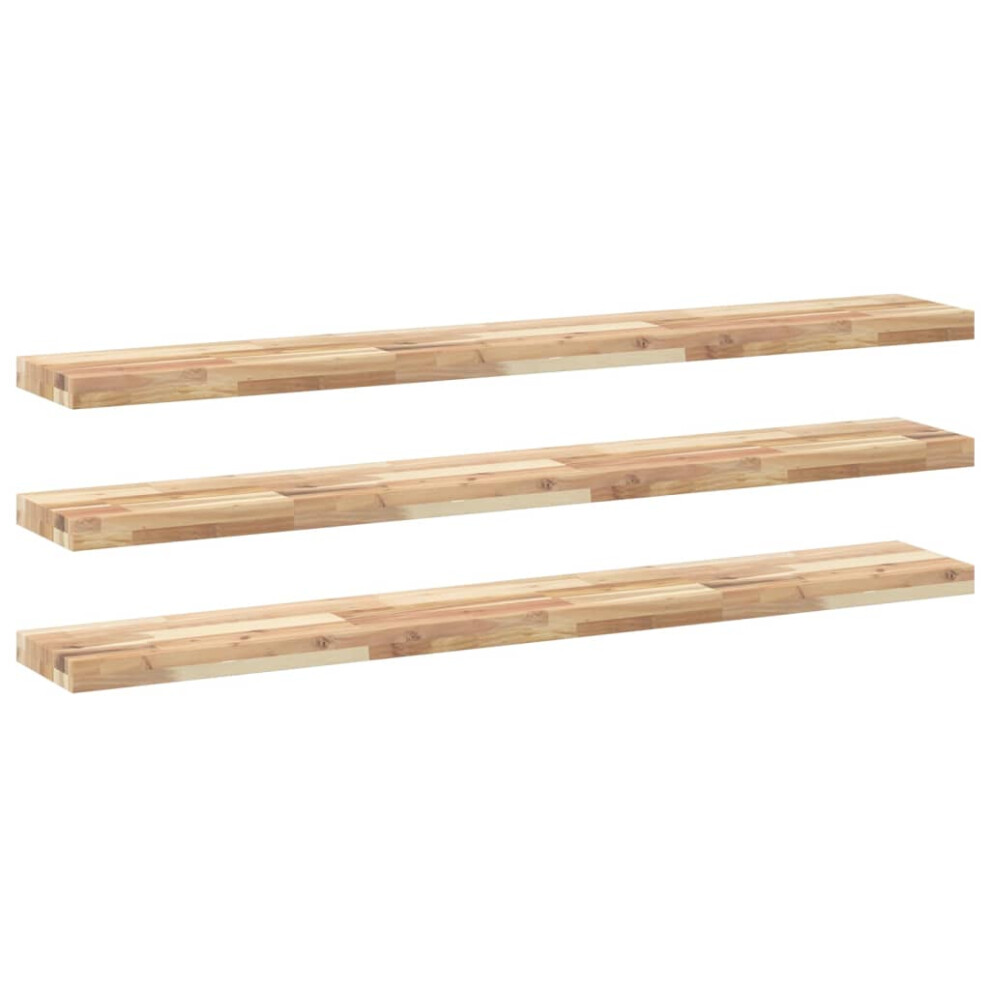 (natural, 120 x 20 x 4 cm/ 3 pcs) vidaXL Floating Shelves Wall Storage Shelf 4pcs Untreated Solid Wood Acacia